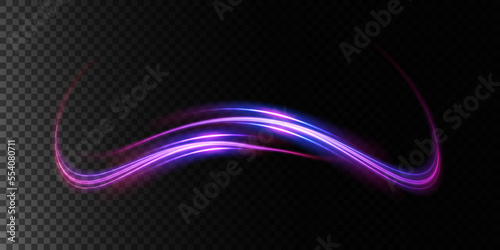 Abstract light lines of movement and speed with white color glitters. Light everyday glowing effect. semicircular wave, light trail curve swirl, car headlights, incandescent optical fiber png.