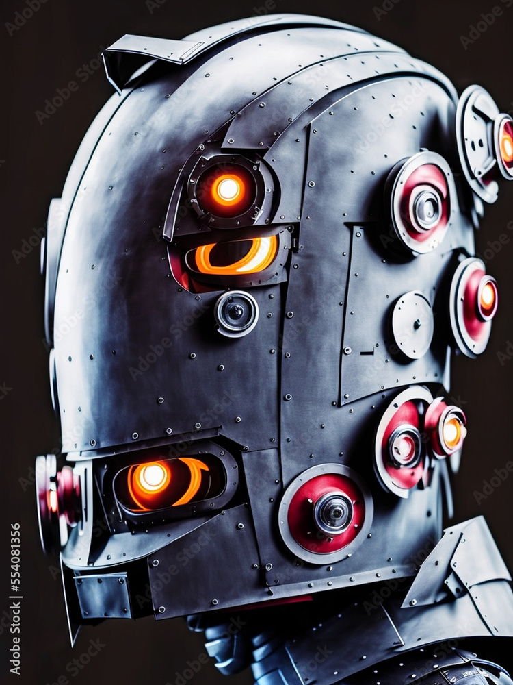 Fototapeta premium Robots portraits pack. Generative AI. referance. Game art