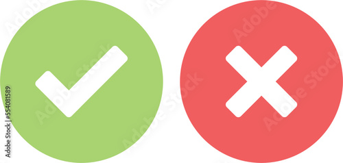 yes, no, check cross icons vector