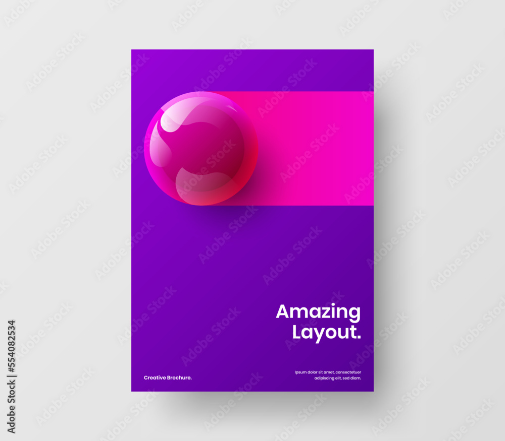 Fresh poster design vector layout. Abstract 3D balls booklet template. Fresh poster design vector layout. Abstract 3D balls booklet template.