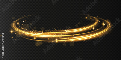 Abstract beautiful light background. Magic sparks on a dark background. Mystical speed stripes, glitter effect. Shine of cosmic rays. Neon lines of speed and fast wind. Glow effect, powerful energy.
