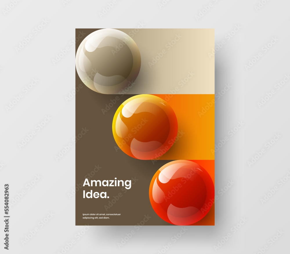 Amazing 3D balls journal cover layout. Simple corporate identity vector design template. Amazing 3D balls journal cover layout. Simple corporate identity vector design template.