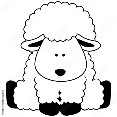 Sheep Outline Vector Clipart