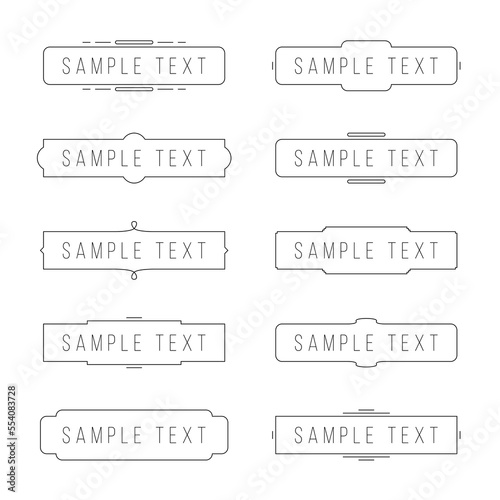 Text frame rectangle sign - vector collection