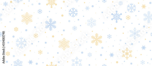 Wallpaper Mural Snowflake pattern. Seamless Christmas gold blue white background. Torontodigital.ca