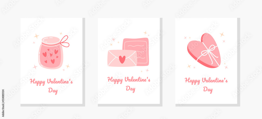 Valentine's day concept cute pink posters set. Vector illustration Cute love sale banners or greeting cards. Flyers, invitation, poster, brochure, banner. Valentine's day concept cute pink posters set. Vector illustration Cute love sale banners or greeting cards. Flyers, invitation, poster, brochure, banner.