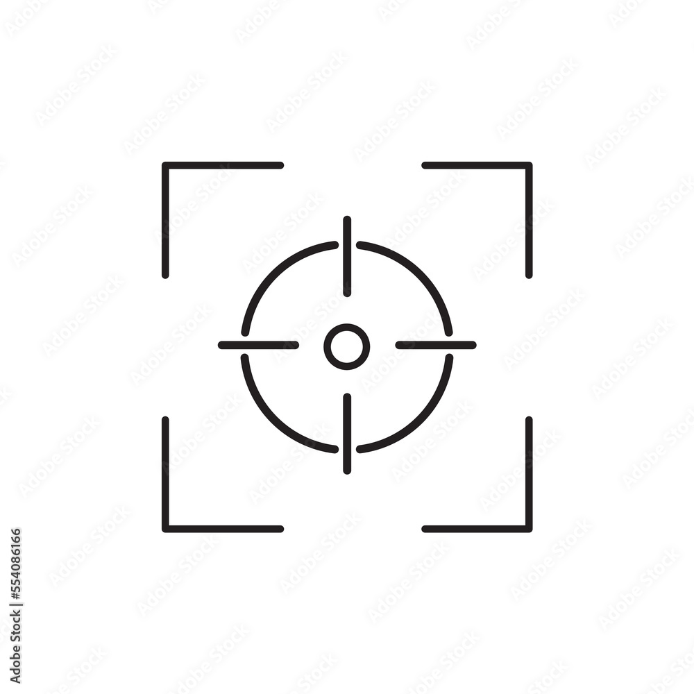 Camera Focus icon, Aim vector icon for web app logo banner isolated on white background - Vector Camera Focus icon, Aim vector icon for web app logo banner isolated on white background - Vector