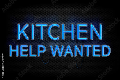 Kitchen Help Wanted - Neon Sign Advertising