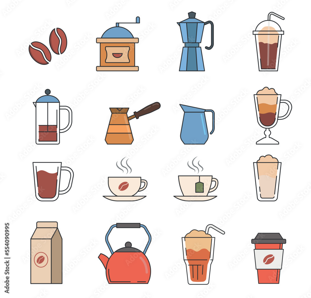 Coffee icons set vector. Coffee icons set vector.