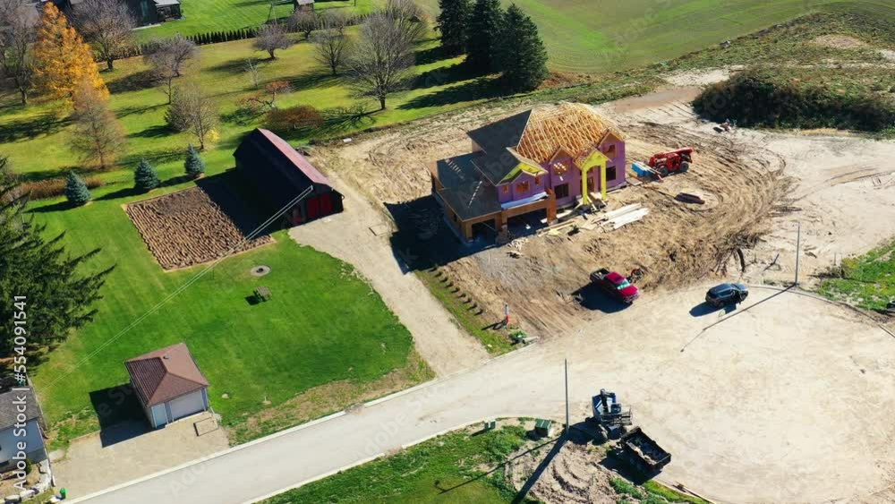 Aerial hyperlapse of St Clements, Ontario, Canada in autumn 4K
