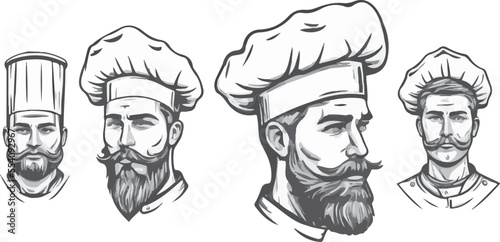 Illustration of a chef with beard