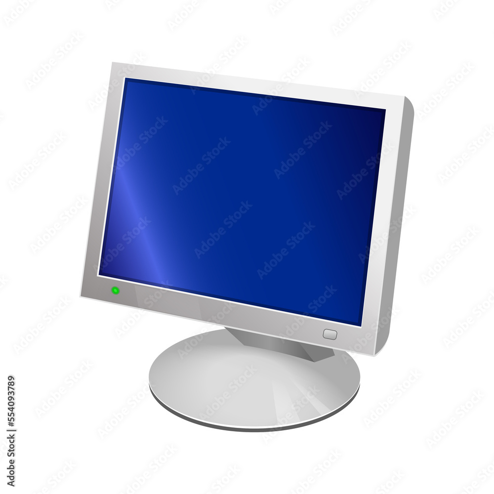 Volumetric monitor icon for personal computer or system unit Volumetric monitor icon for personal computer or system unit