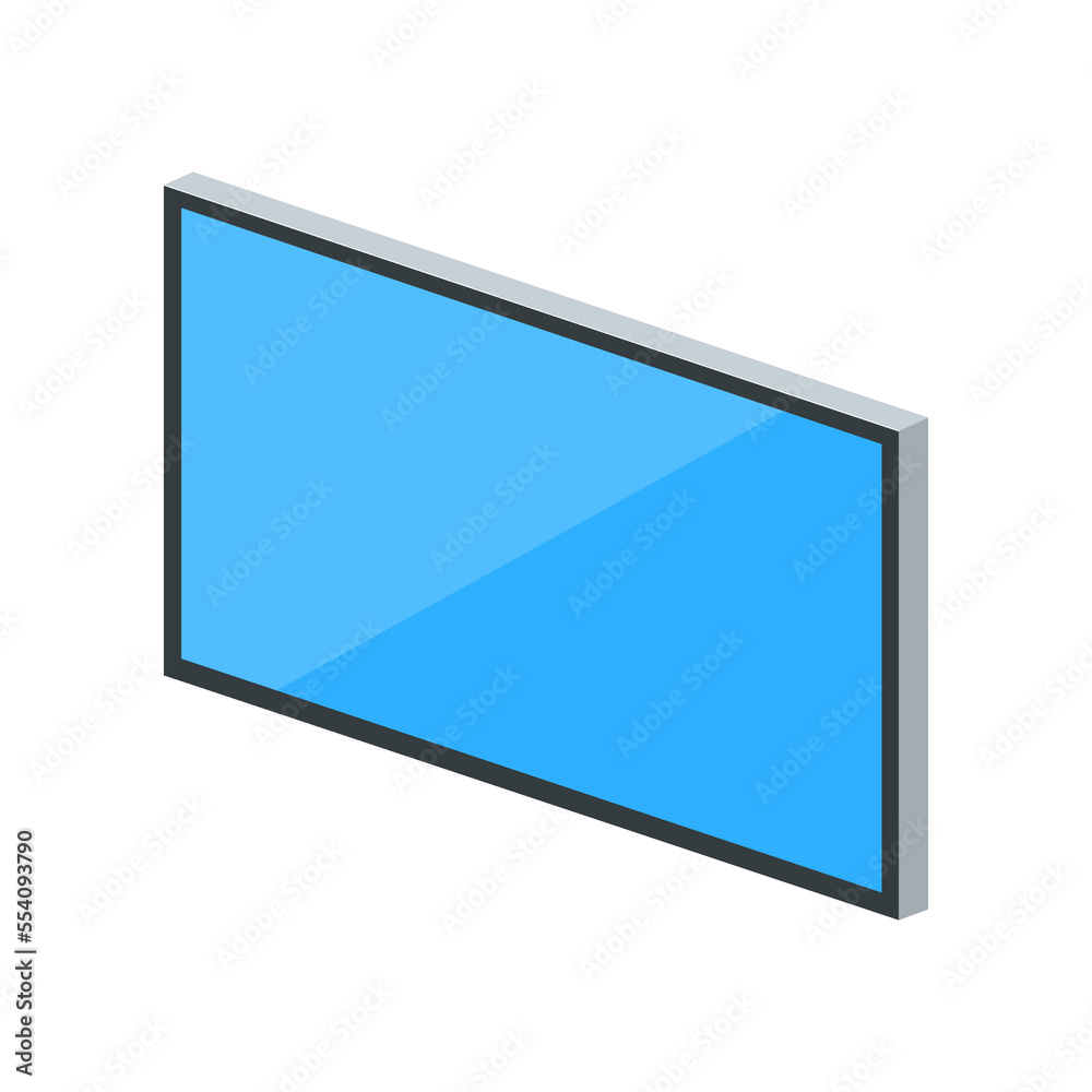 Volumetric monitor icon for personal computer or system unit