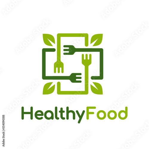 Healthy food vector logo template