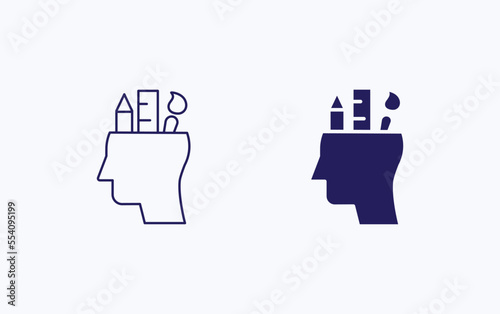 Artist brain idea illustration icon