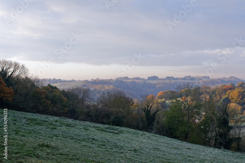 paysage de campagne un matin d'hiver