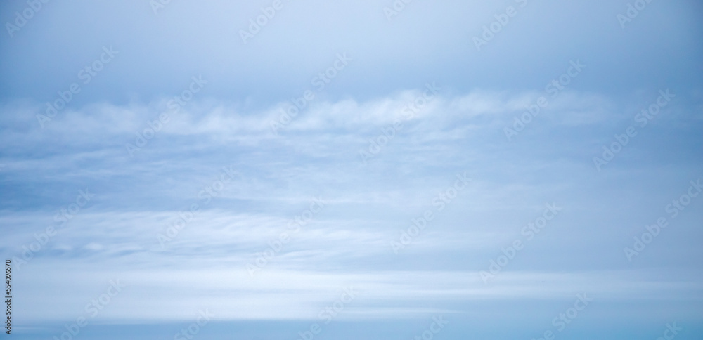 Cloudy light blue sky on a daytime, natural panoramic photo