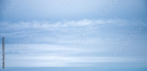 Cloudy light blue sky on a daytime, natural panoramic photo