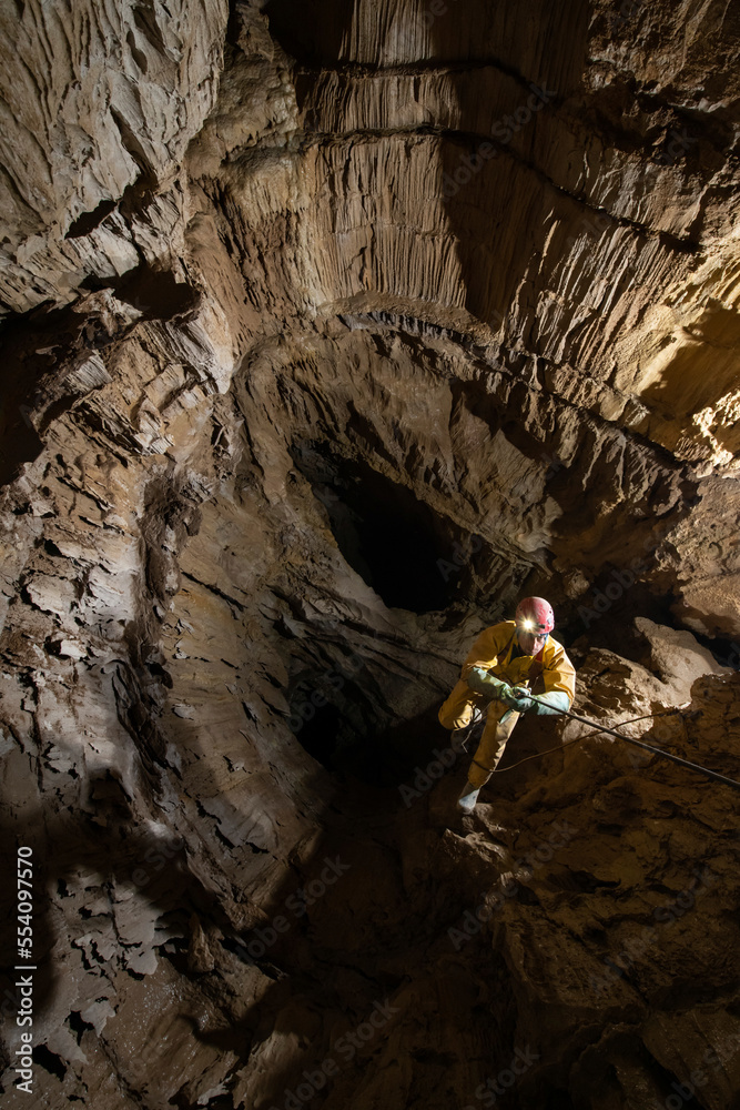 Exploring Veryovkina in Abkhazia - the deepest cave in the world Stock ...