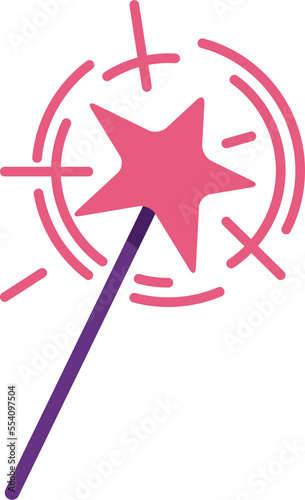 Fotografía Magic wand semi flat color raster object