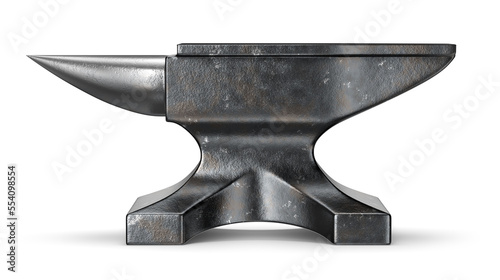 Old metal blacksmith anvil isolated on white background