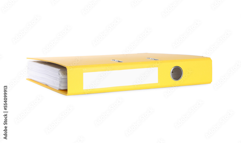 One yellow office folder isolated on white One yellow office folder isolated on white