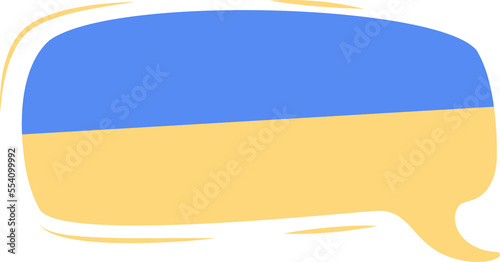 Hello in Ukrainian language semi flat color raster speech bubble. Dialogue balloon. Greeting in Ukrainian simple cartoon style illustration for web graphic design and animation photo