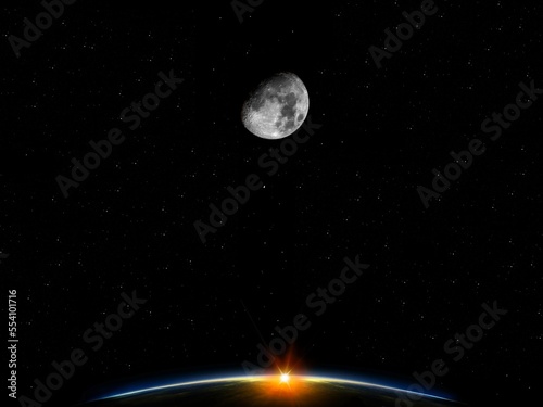 View of the planet Earth in space. Elements of this image furnished by NASA