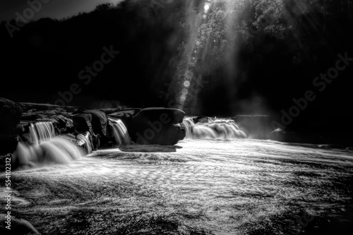 Water and waterfalls on small streams