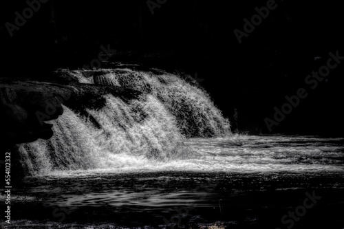 Water and waterfalls on small streams