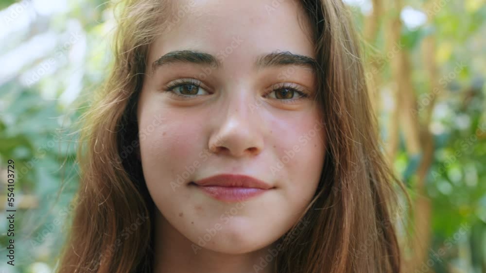 Girl, face or teenager in plant shop, garden center or greenhouse nursery in Canada education study or learning biology. Zoom, portrait or happy student and climate change goals or planet earth ideas Girl, face or teenager in plant shop, garden center or greenhouse nursery in Canada education study or learning biology. Zoom, portrait or happy student and climate change goals or planet earth ideas