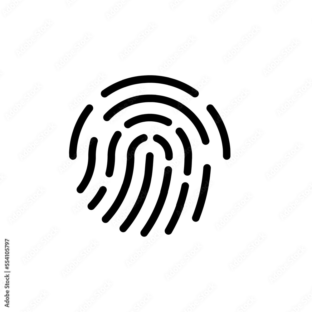 Fingerprint line icon, outline vector sign, linear style pictogram isolated on white. Touch Id icon. Symbol, logo illustration. Fingerprint line icon, outline vector sign, linear style pictogram isolated on white. Touch Id icon. Symbol, logo illustration.