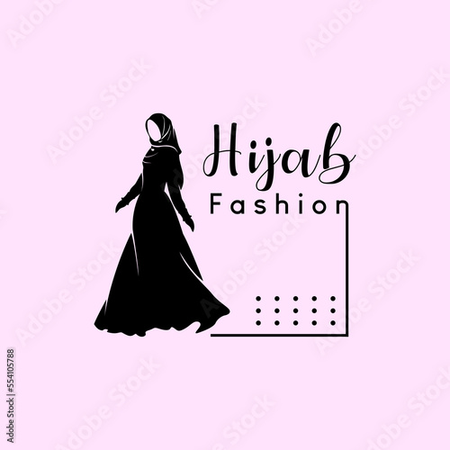 Hijab logo design, hijab boutique and hijab fashion with the silhouette of a hijab woman's lifestyle