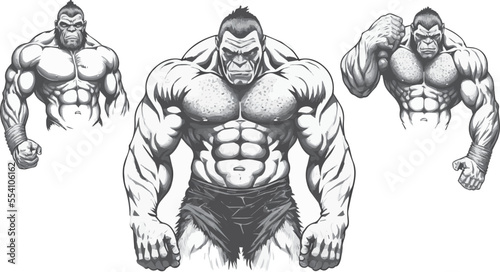illustration of a muscle man