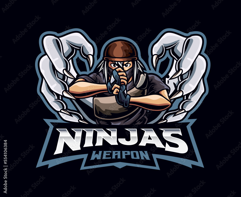 Ninja technique mascot logo design. Ninjutsu ninja vector illustration ...