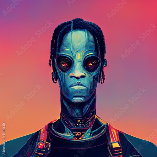 What the rapper in futuristic alien style ? photo
