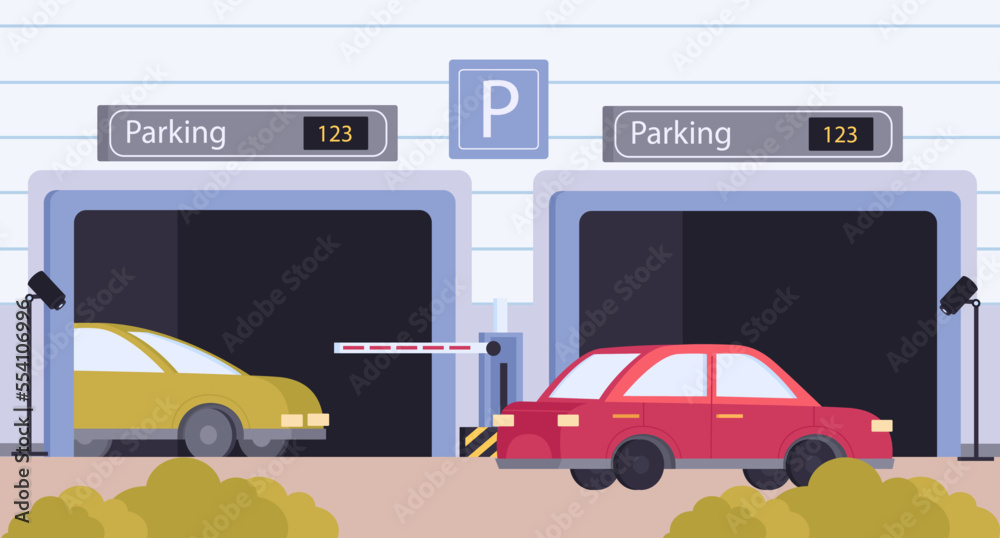 Parking Flat And Colored Composition Parking Flat And Colored Composition