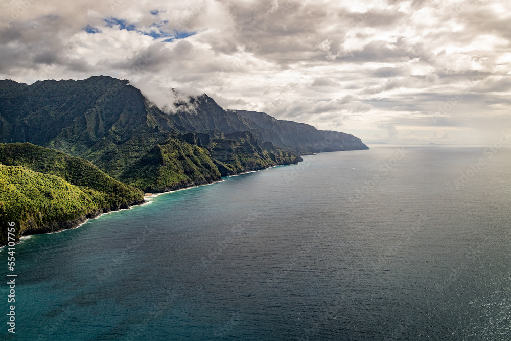 Aerial coastline of Kauai from helicopter 6 Aerial coastline of Kauai from helicopter 6