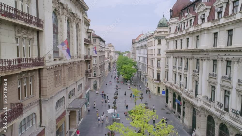Aerial view of downtown Belgrade