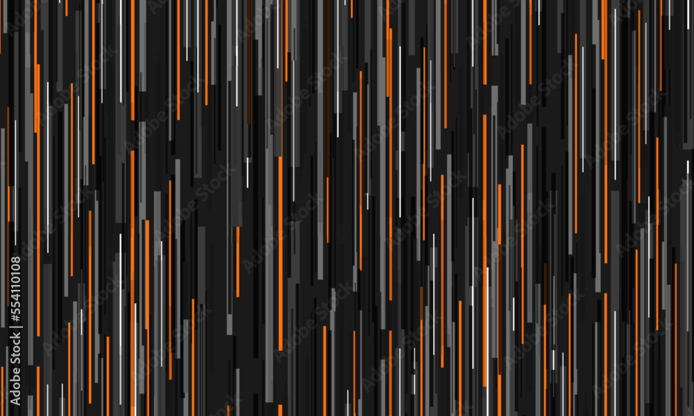 Dark grey tech modern abstract background with orange and gray stripes. Vector illustration