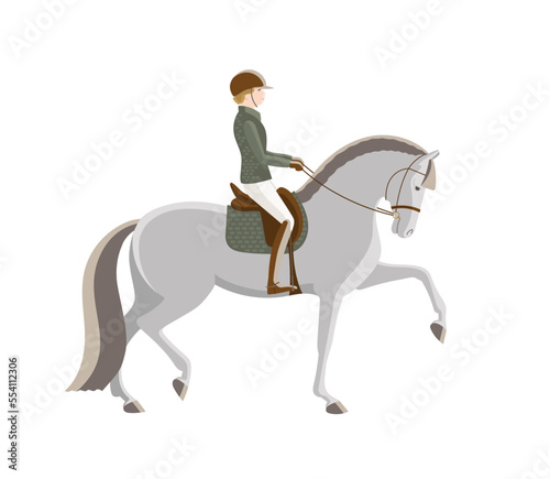 A beautiful equestrian dressage rider and  horse