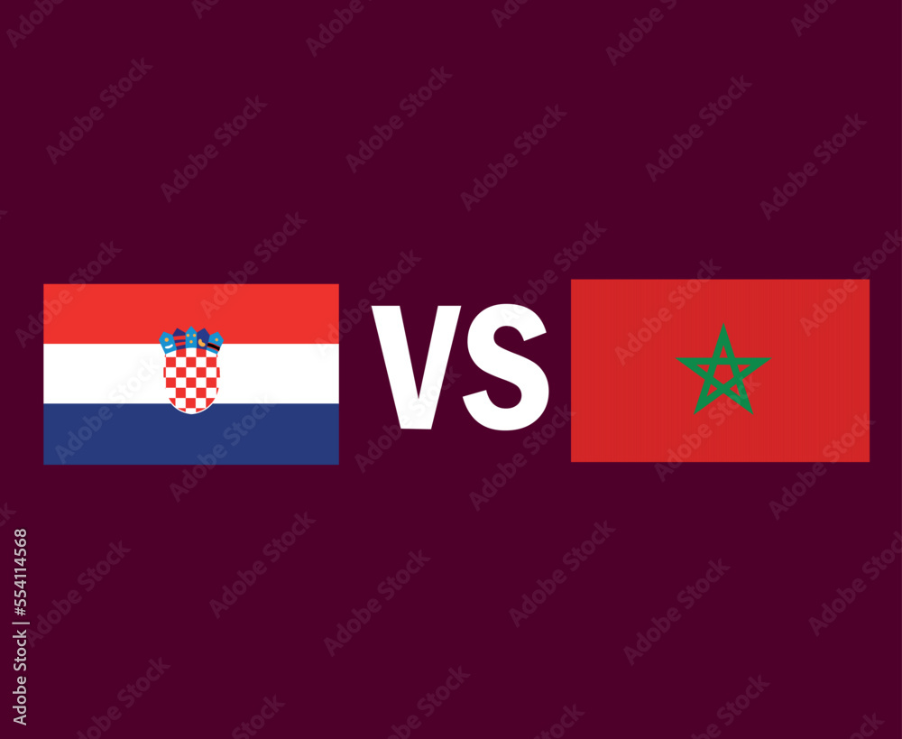 Croatia Vs Morocco Flag Emblem Symbol Design Europe And Africa football Final Vector European And African Countries Football Teams Illustration Croatia Vs Morocco Flag Emblem Symbol Design Europe And Africa football Final Vector European And African Countries Football Teams Illustration