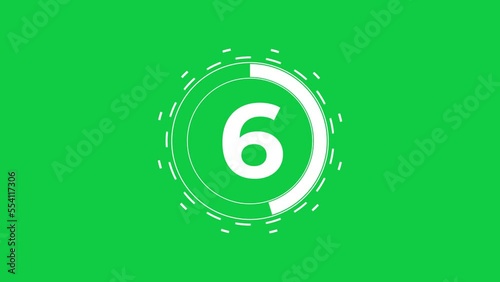 Ten second countdown timer greenscreen footage. Animated greenscreen counts from 10 to 0. Suitable for editing videos, intros, elements, and more. Animated Template Countdown Timer Ten Seconds. photo