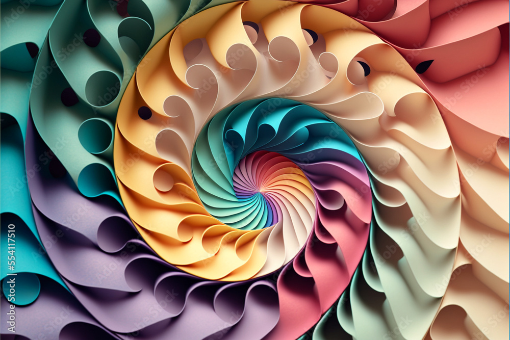 Origami Swirl in Pastel Origami Swirl in Pastel