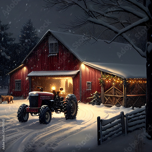 farm in winter