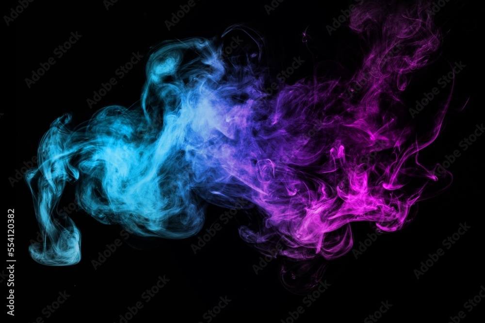 Abstract Colored Smoke on Black Background. Abstract Colored Smoke on Black Background.