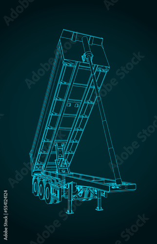 Tipper semi trailer drawing