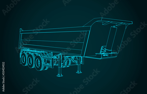 Tipper semi trailer illustration