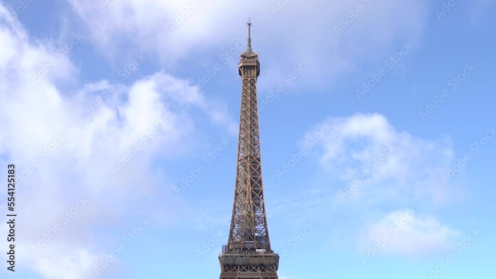 Eiffel Tower From Champ de Mars In Paris on a Sunny Day - Static