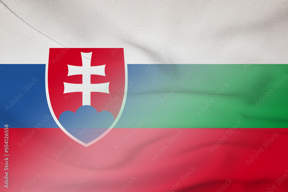 Fototapeta premium Slovakia and Bulgaria political flag international contract BGR SVK